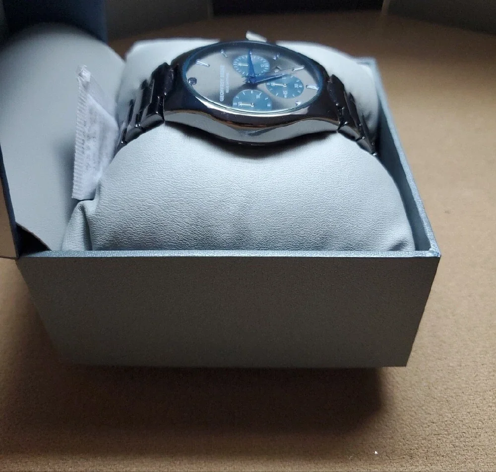 The Geoffrey Beene® gunmetal-tone bracelet watch